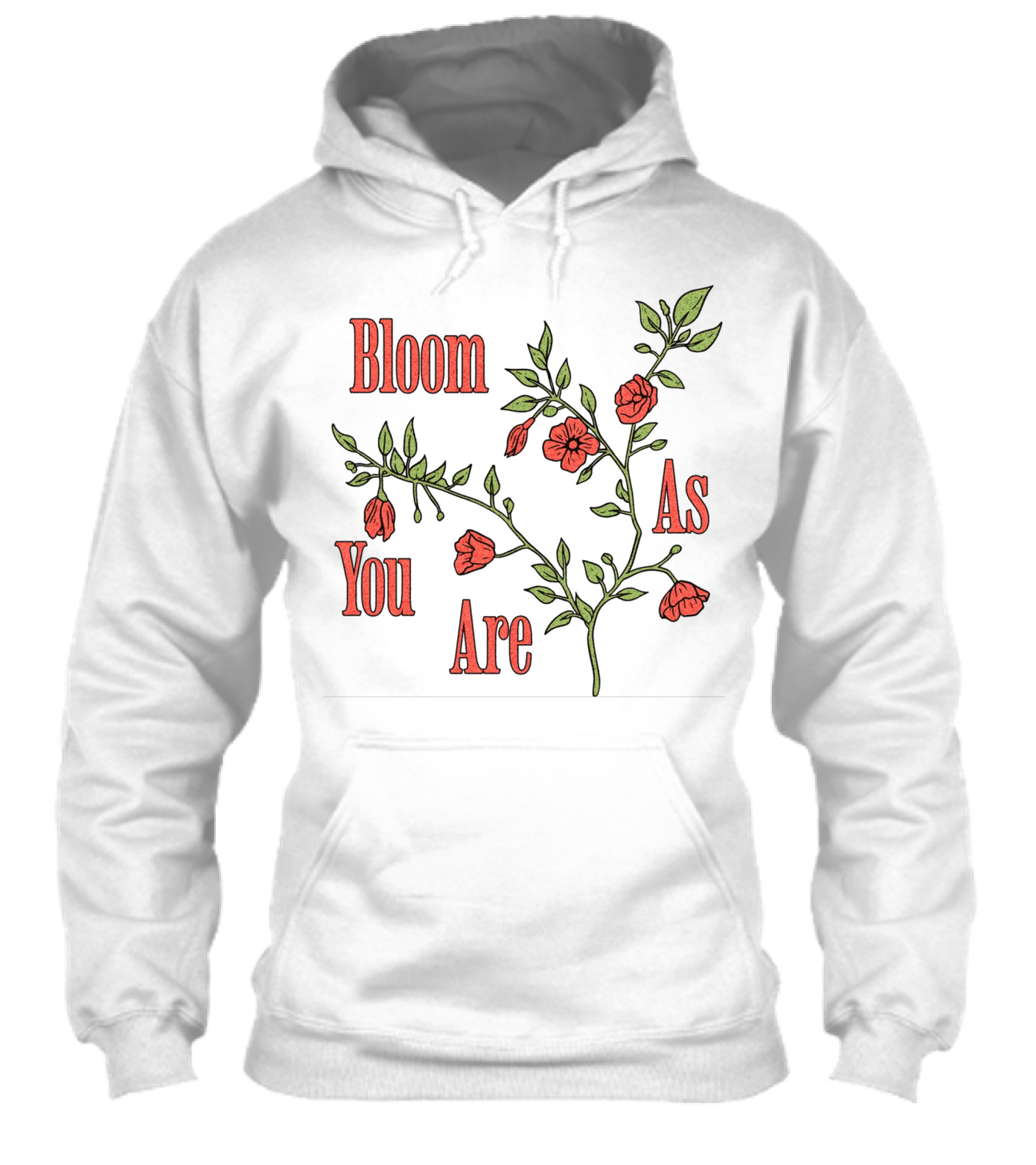 Bloom As You Are Floral Branches Red Flowers Green Leaves Shirt