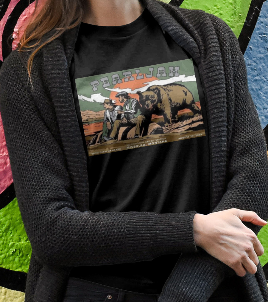 Pearl Jam Missoula Montana Cyrus Walker Glen Hansard Tour Washingtongrizzly Stadium August 22 2024 Bear Cowboys Shirt