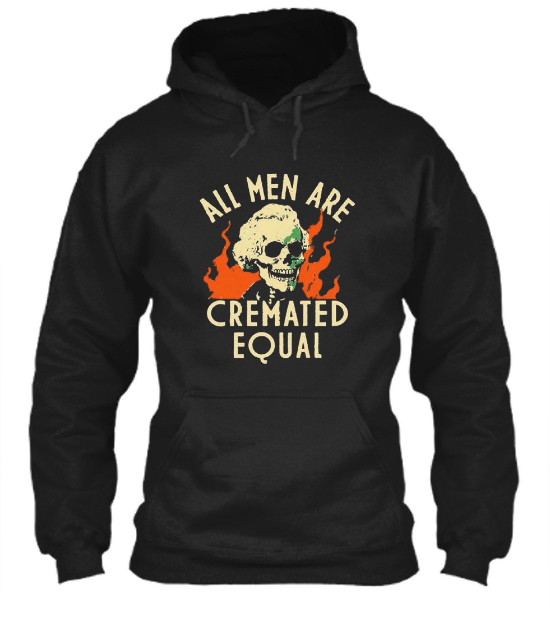 All Men Are Cremated Equal Halloween Skeleton Flames Shirt