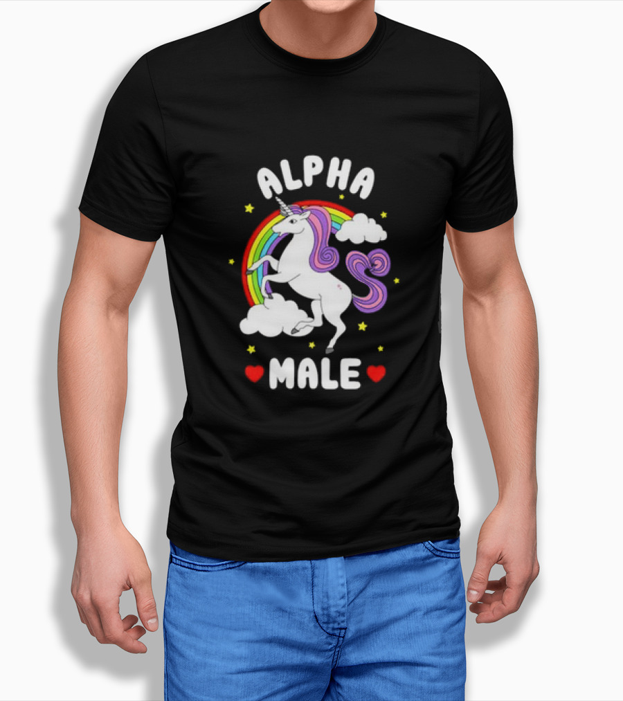 Alpha Male Unicorn Rainbow Fathers Day Shirt