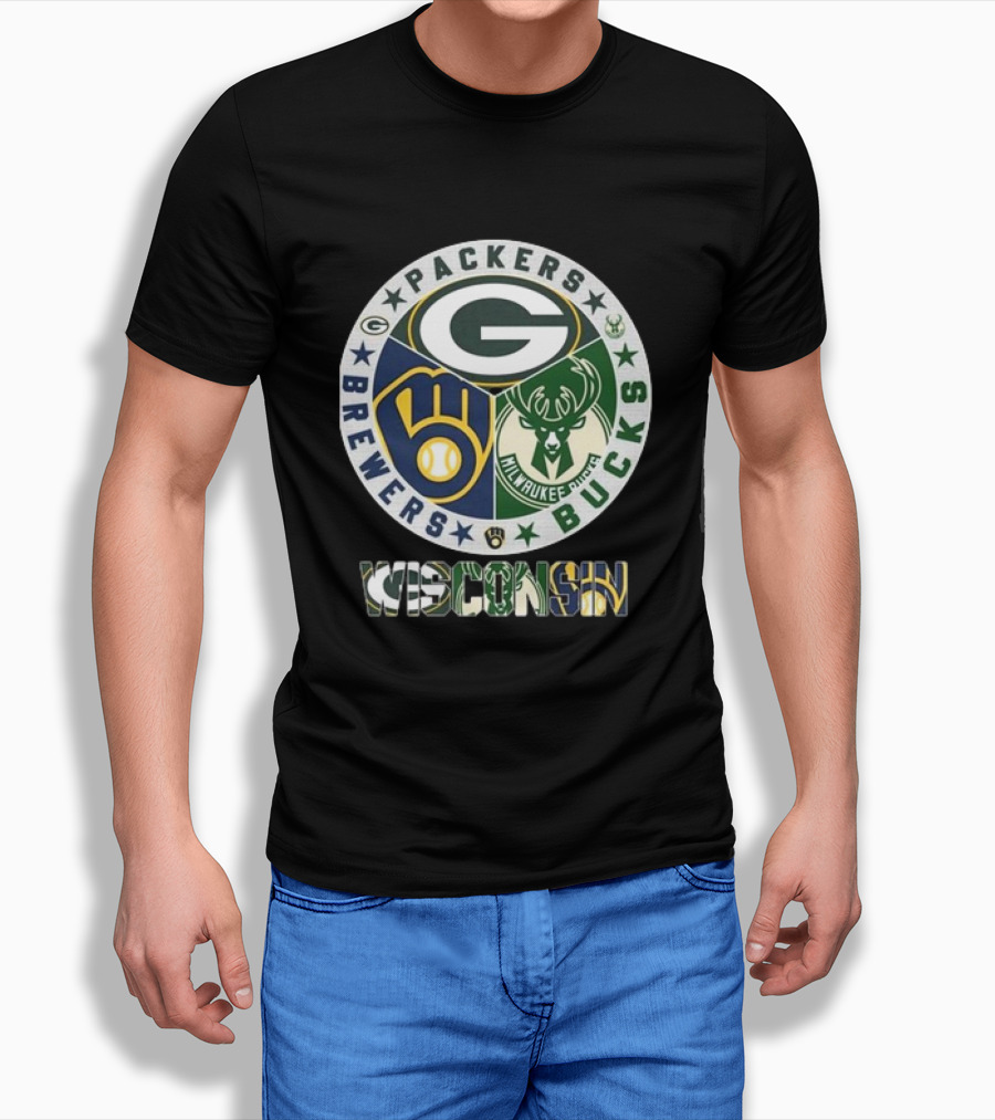 Green Bay Packers Milwaukee Brewers Milwaukee Bucks Wisconsin Shirt