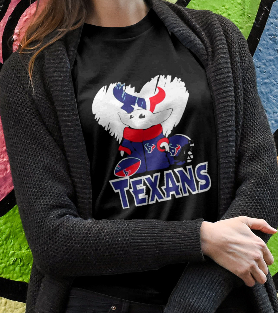 Baby Yoda Star Wars X Houston Texans Nfl Football Season 2024 Texan Spirited Grogu With Football Gear And Team Colors Shirt