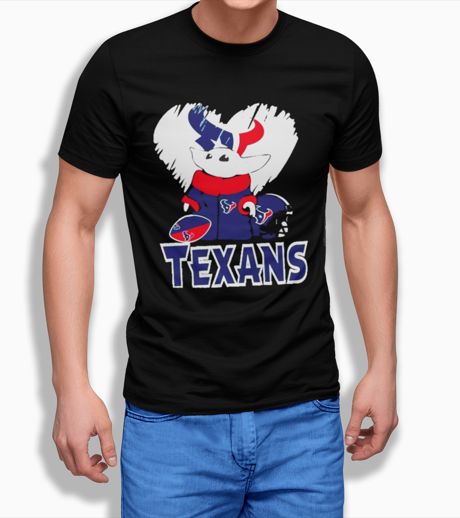 Baby Yoda Star Wars X Houston Texans Nfl Football Season 2024 Texan Spirited Grogu With Football Gear And Team Colors Shirt