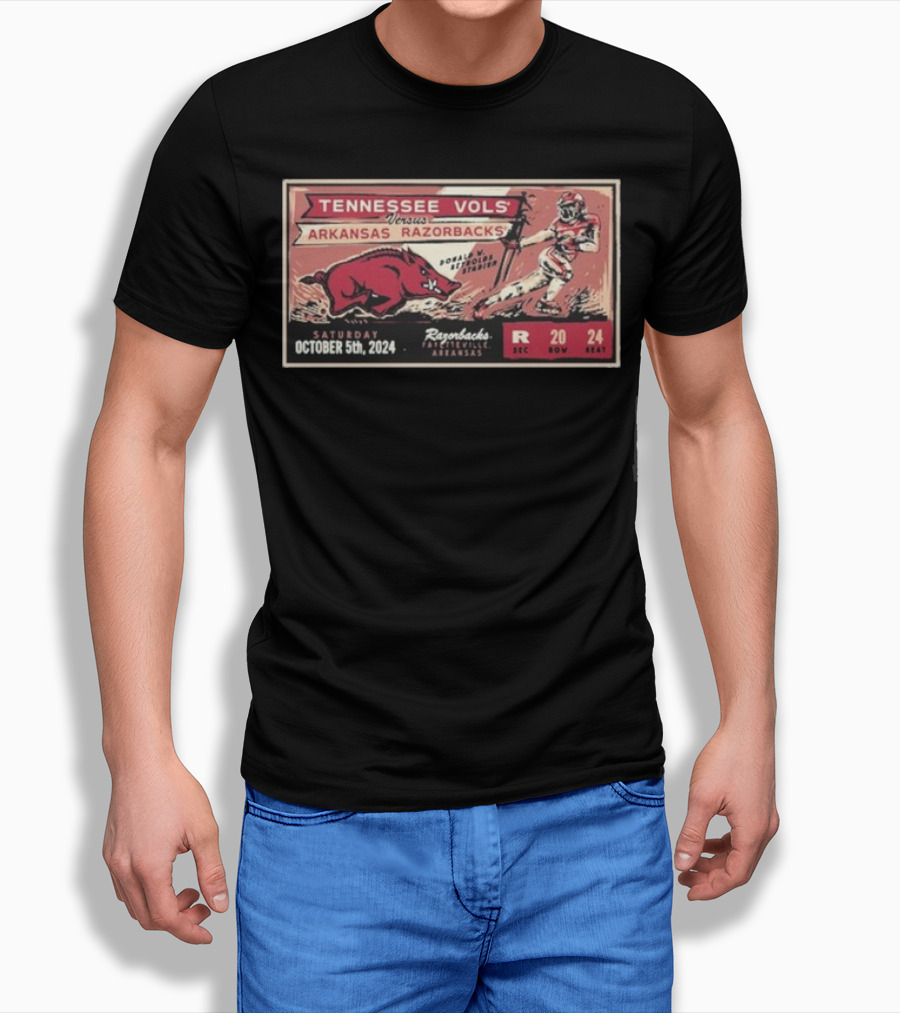 Tennessee Vols Versus Arkansas Razorbacks Football October 5 2024 Donald W Reynolds Razorback Stadium Fayetteville Shirt