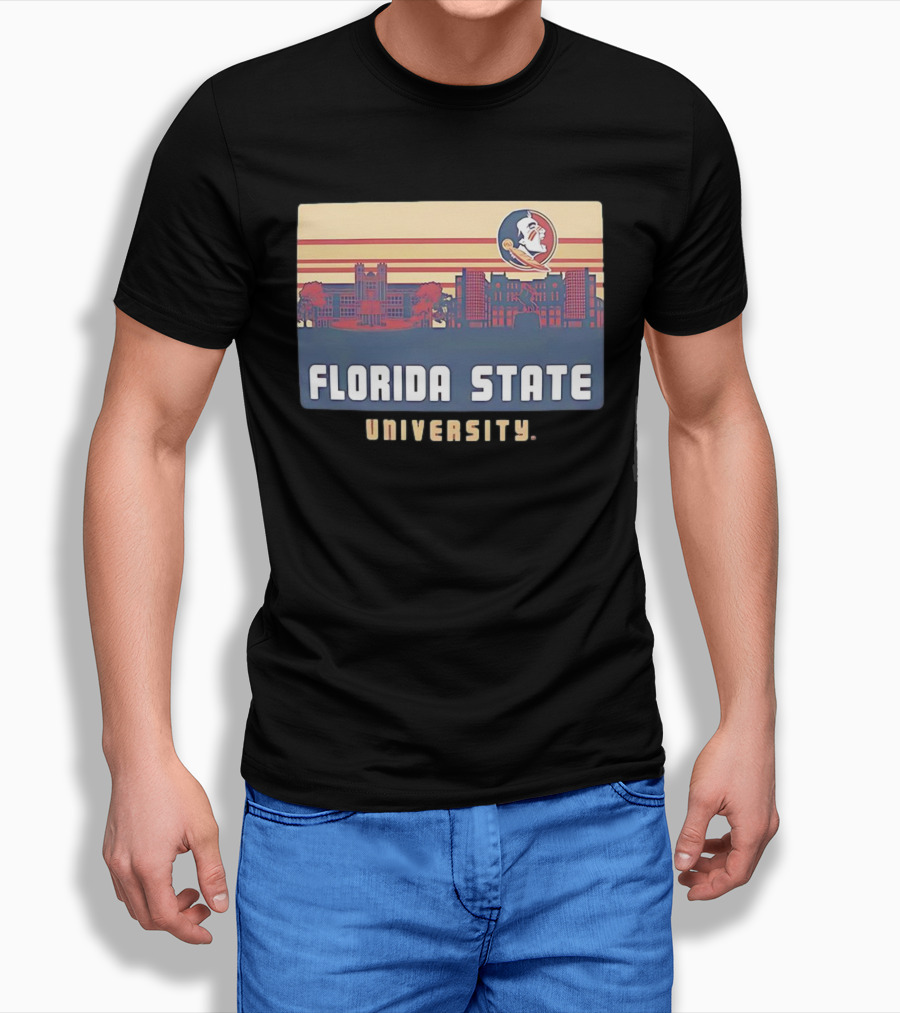 Florida State University Seminoles Campus Skyline Retro Shirt