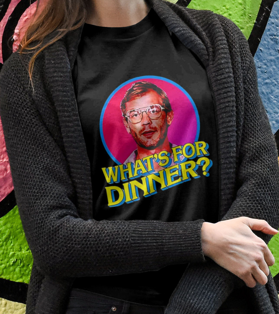 Jeffrey Dahmer Whats For Dinner Retro Style Vintage Glasses Circle Shirt