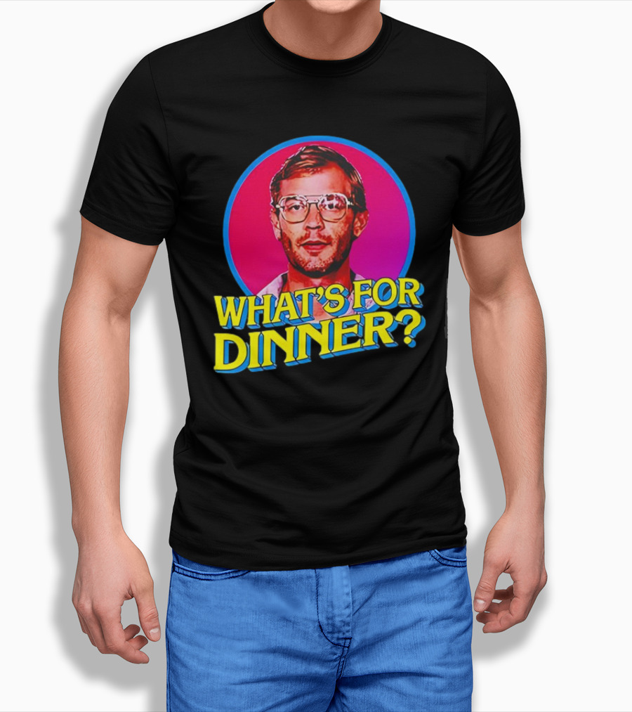 Jeffrey Dahmer Whats For Dinner Retro Style Vintage Glasses Circle Shirt