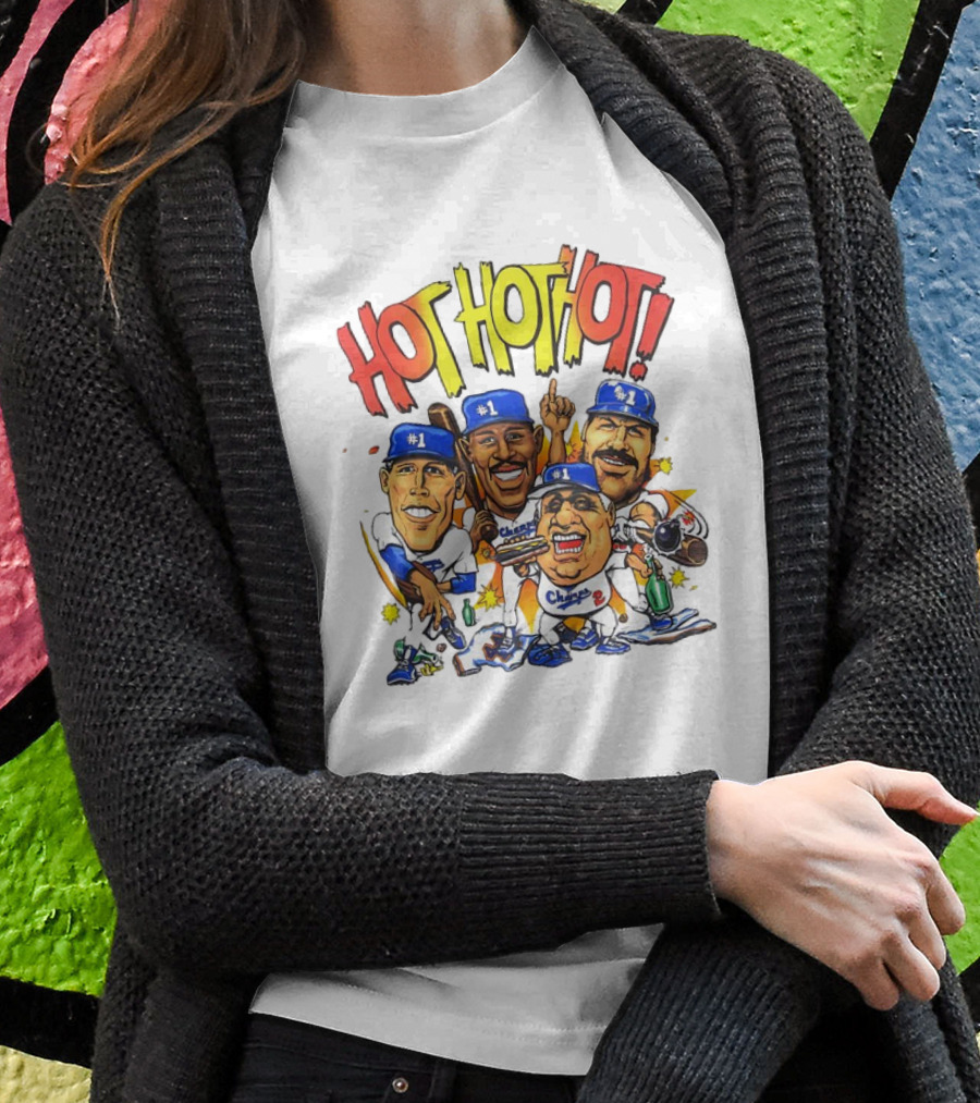 Los Angeles Dodgers Hot Hot Hot Caricature 1 Champs Shirt