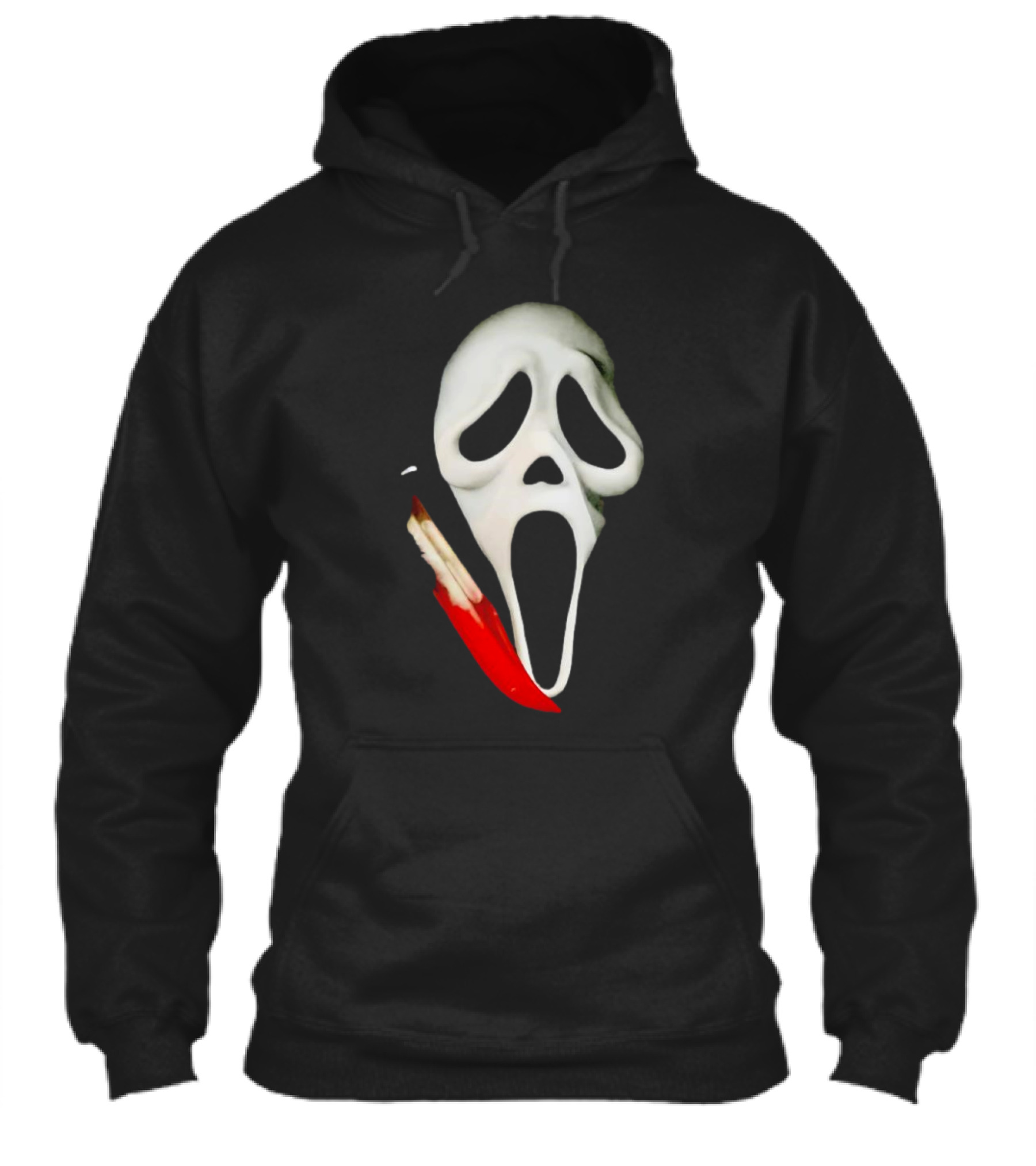 Ghostface Big Face Halloween Mask With Knife Scream Movie Iconic Horror Shirt