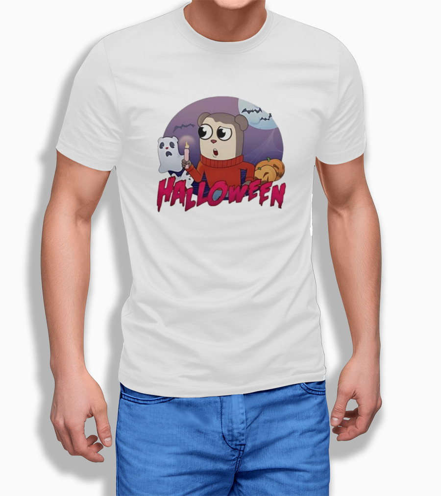 Halloween Jimmy Cartoon Candle Ghost Pumpkin Bats Shirt