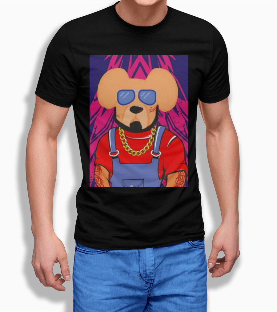 Rex The Ruff Hustler Cartoon Dog With Sunglasses And Gold Chain Shirt