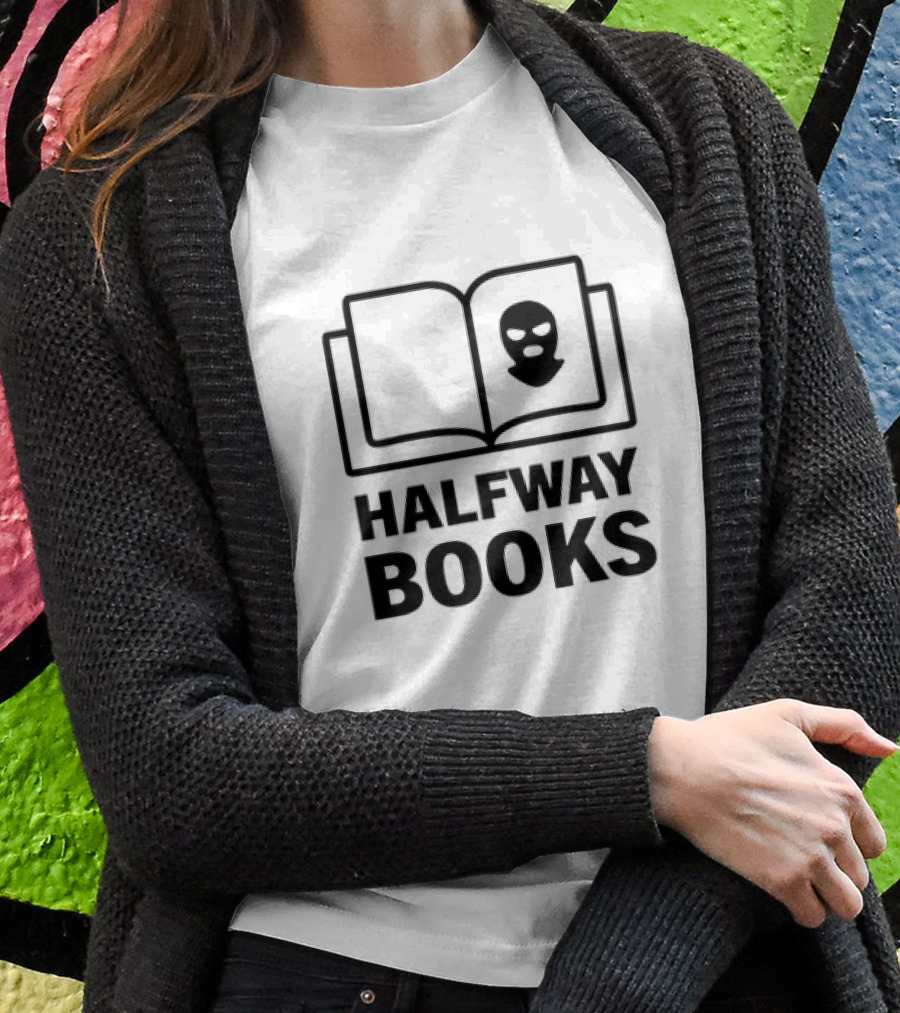 Halfway Books Mask Icon Open Book Shirt