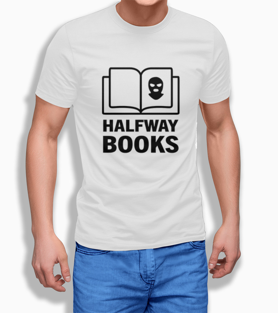 Halfway Books Mask Icon Open Book Shirt