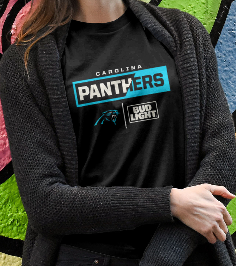 Carolina Panthers Bud Light 2024 Logo Collaboration Shirt
