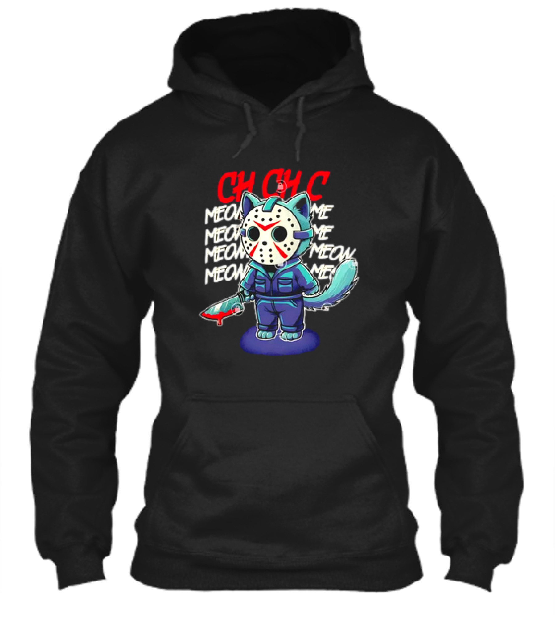 Ch Ch Ch Jason Voorhees Cat Meow Meow Meow Cartoon Shirt