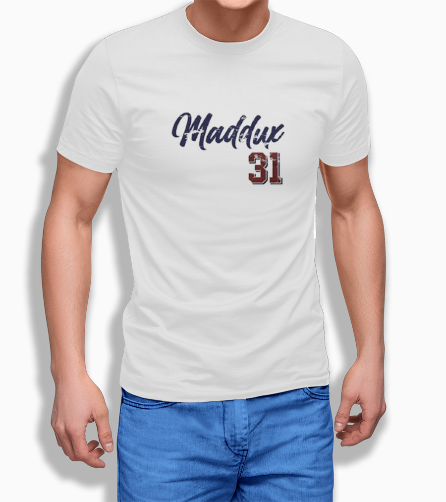 Greg Maddux 31 Chicago Baseball Script Shirt