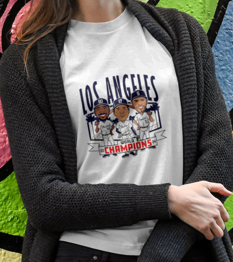 Los Angeles Baseball 2024 World Champions Caricatures Signatures Shirt