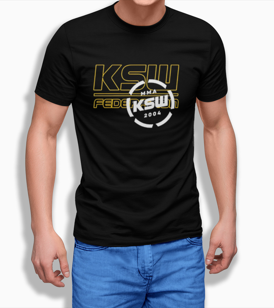 Ksw Federation Mma 2004 Logo Black Yellow Shirt