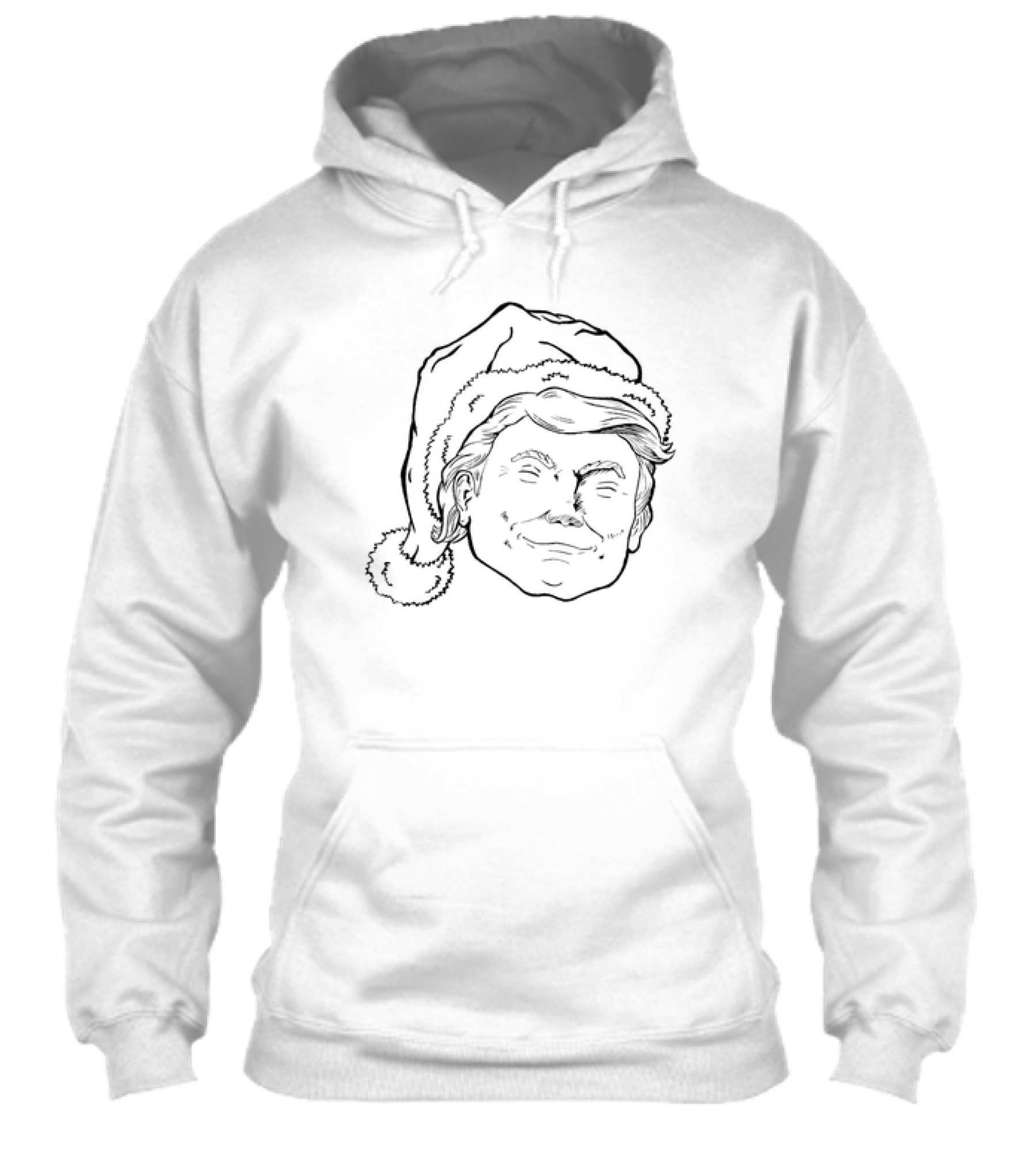 Trump Santa Christmas Drawing With Santa Hat Sketch Shirt