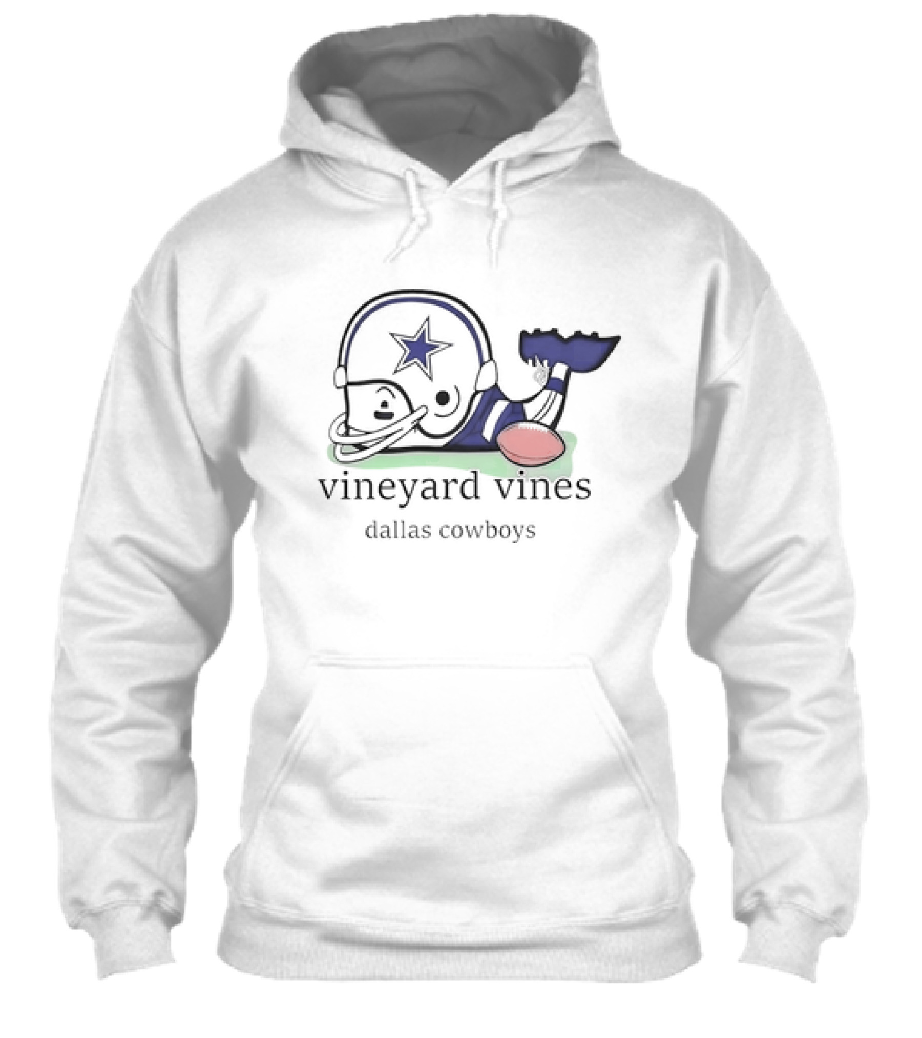 Vineyard Vines Dallas Cowboys 2024 Whimsical Whale Football Motif Shirt