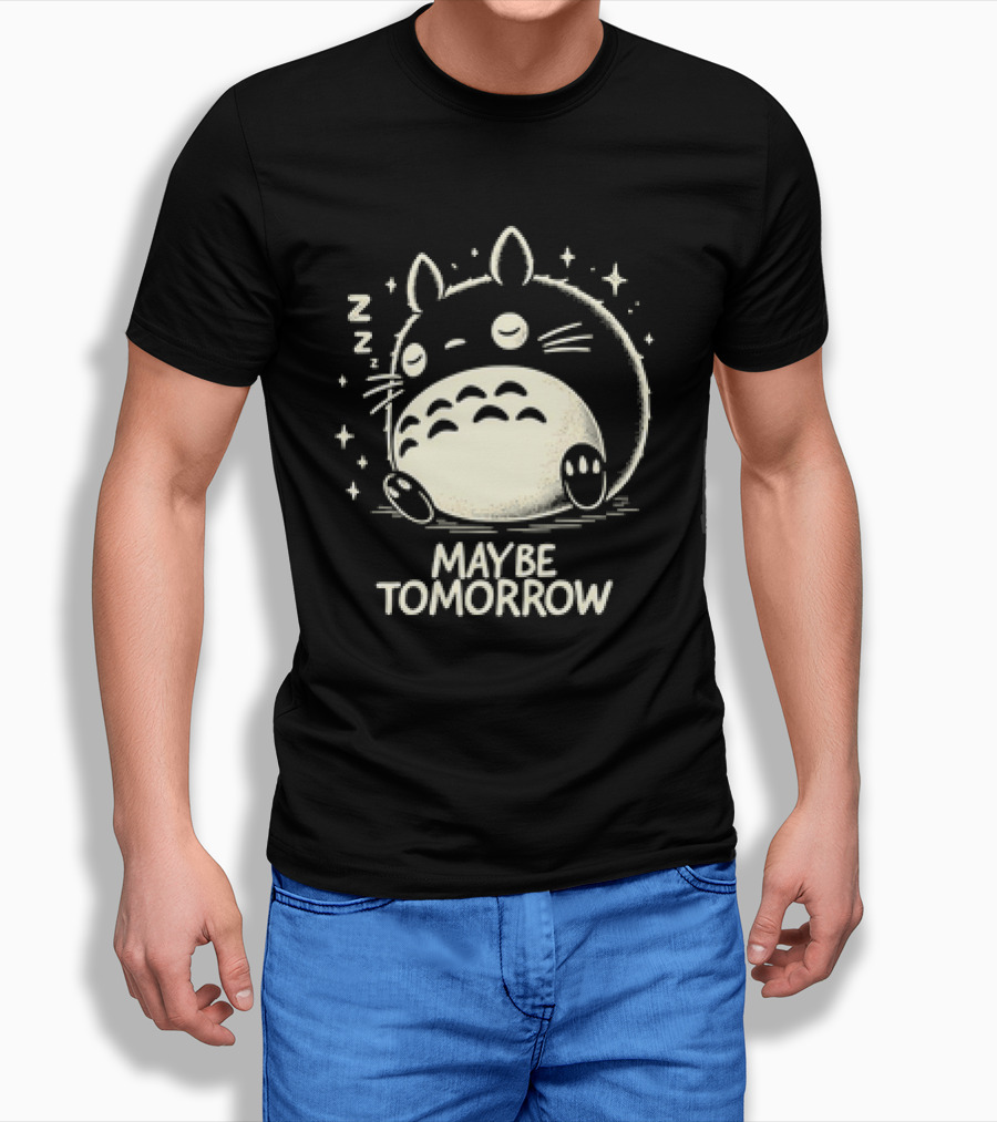 Napping Totoro Maybe Tomorrow Zzz Stars Shirt
