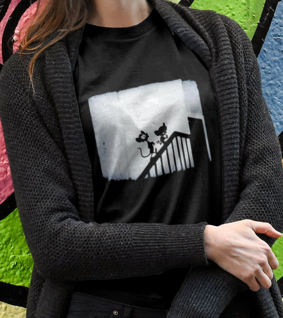 Pinky And The Brain X Nosferatu Miceferatu Shadow Silhouettes On Stairs Shirt