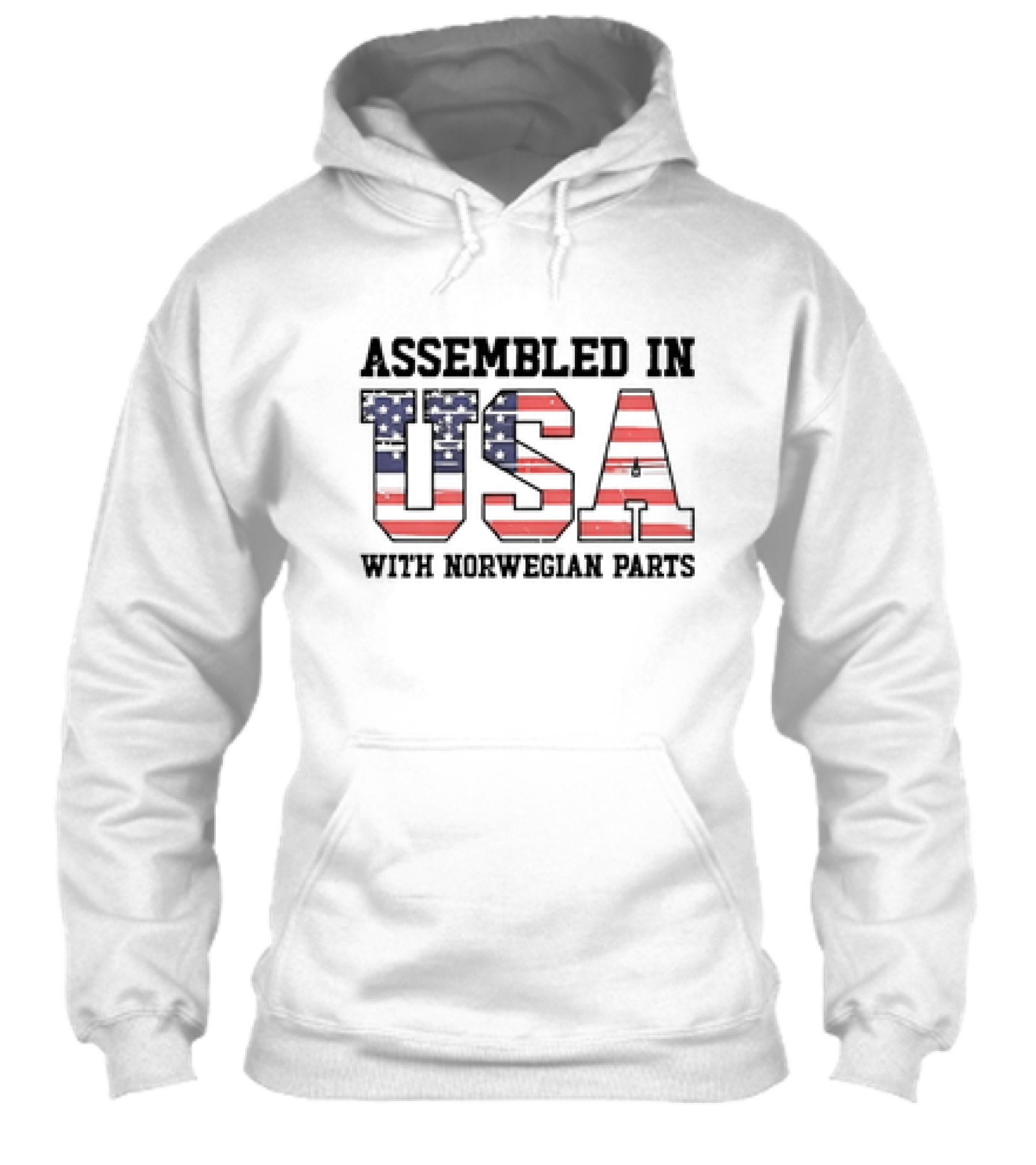 Assembled In Usa Patriotic American Flag Design With Norwegian Parts Shirt