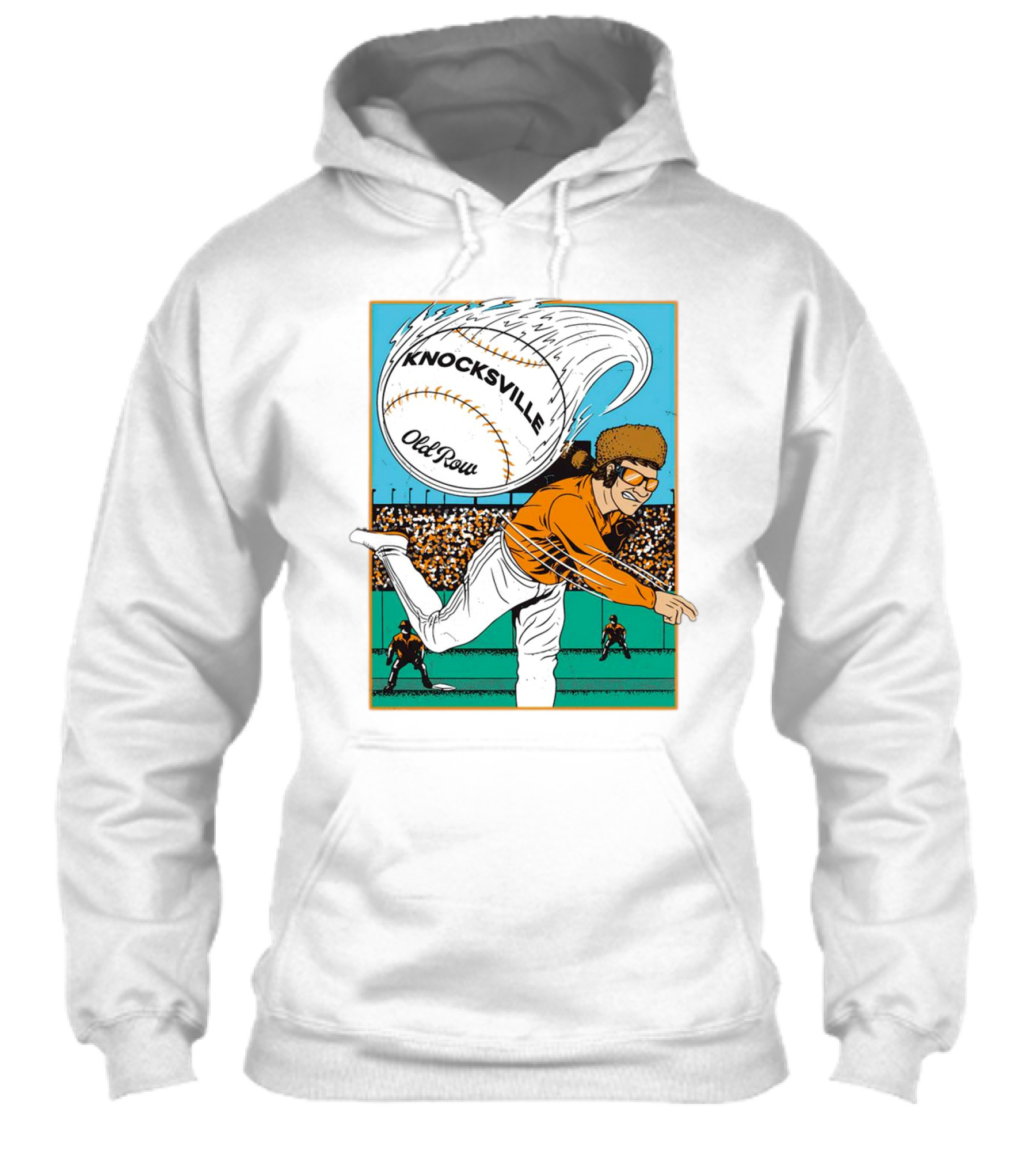 Knocksville Old Row Baseball Pitcher With Swirling Fastball And Spectator Crowd Shirt