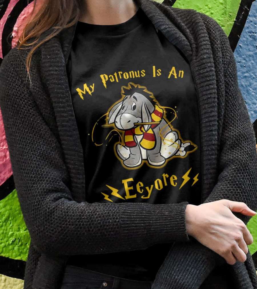 My Patronus Is An Eeyore With Scarf And Lightning Bolts Shirt