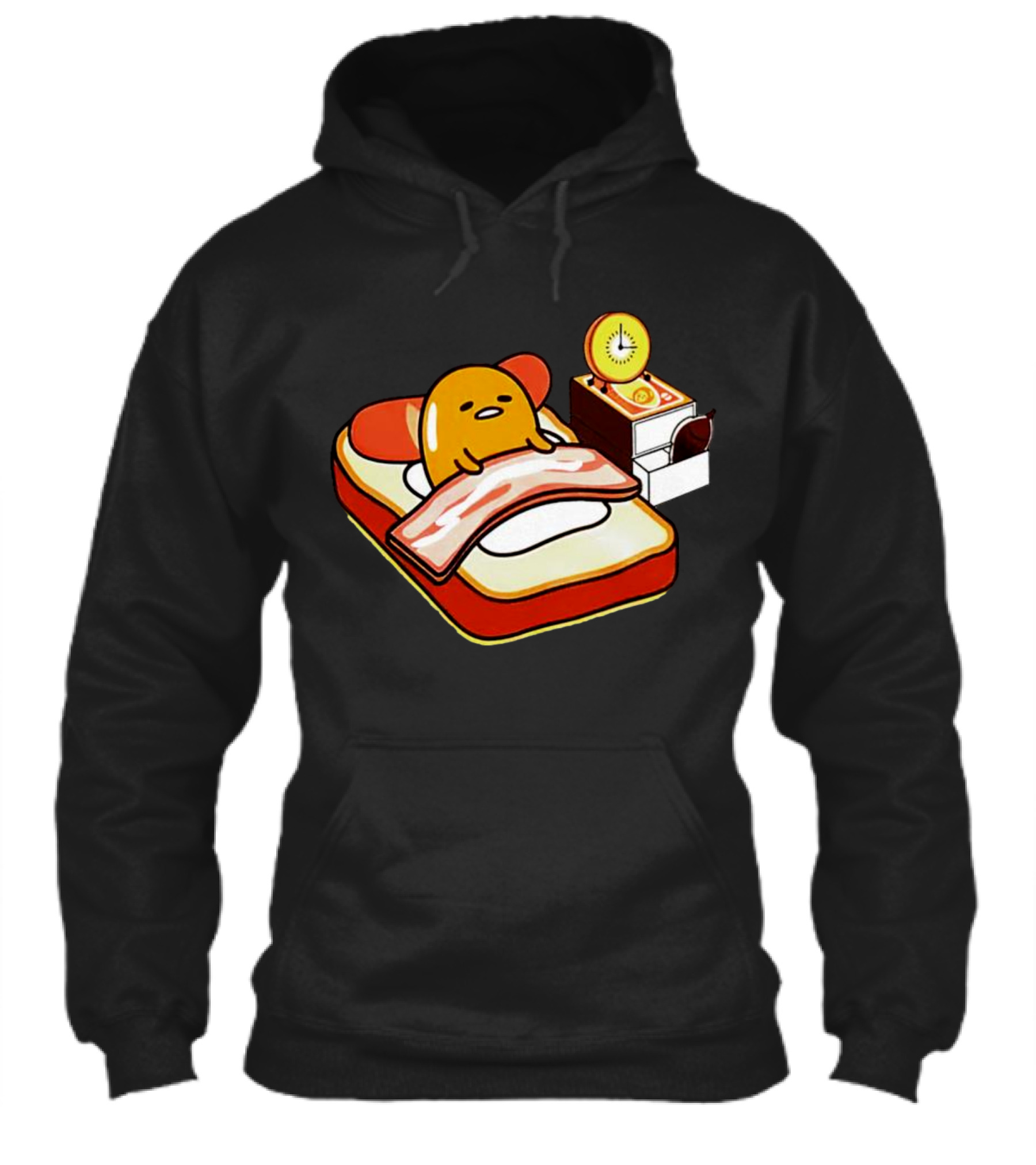 Gudetama Toast Bed With Bacon Blanket And Egg Alarm Clock Shirt