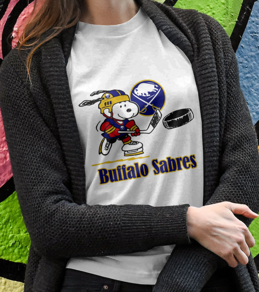 Snoopy Buffalo Sabres Hockey Player With Puck Shirt