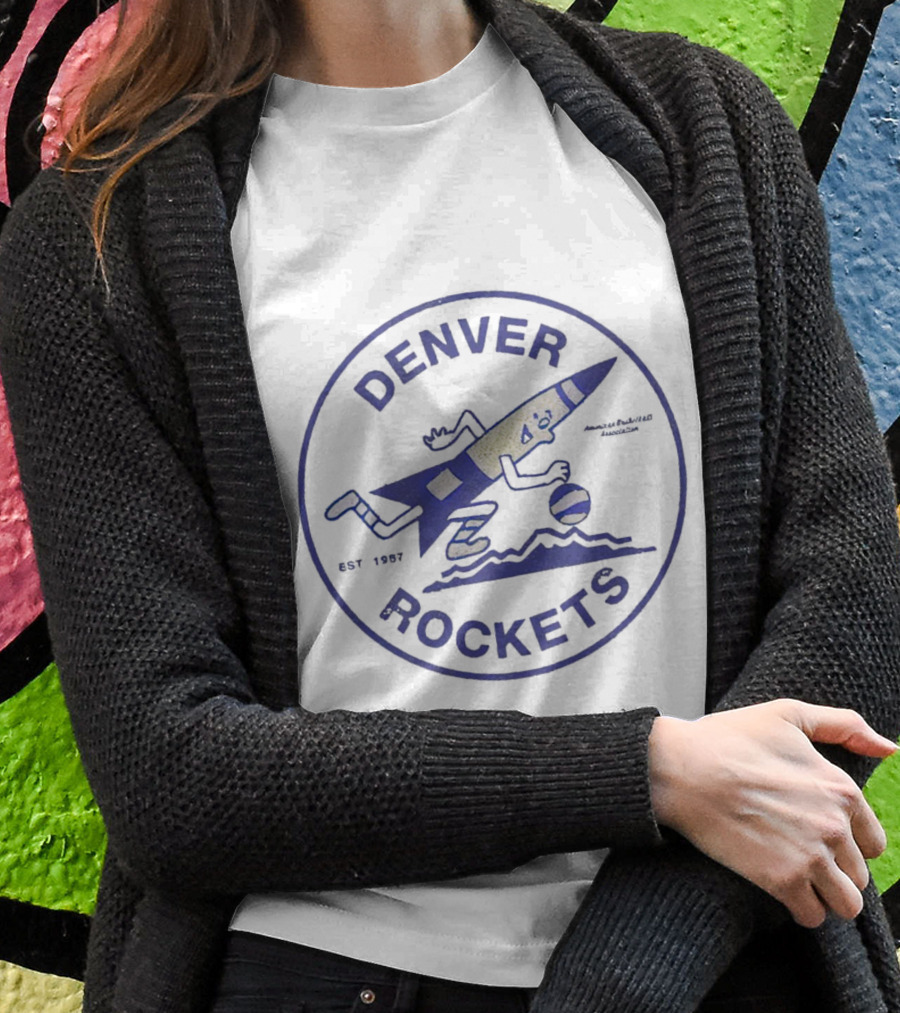 Denver Rockets Basketball Running Rocket Logo Est 1967 Shirt