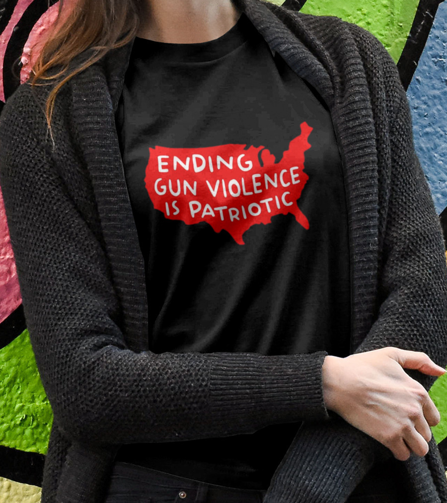 Ending Gun Violence Is Patriotic Red Usa Map Shirt
