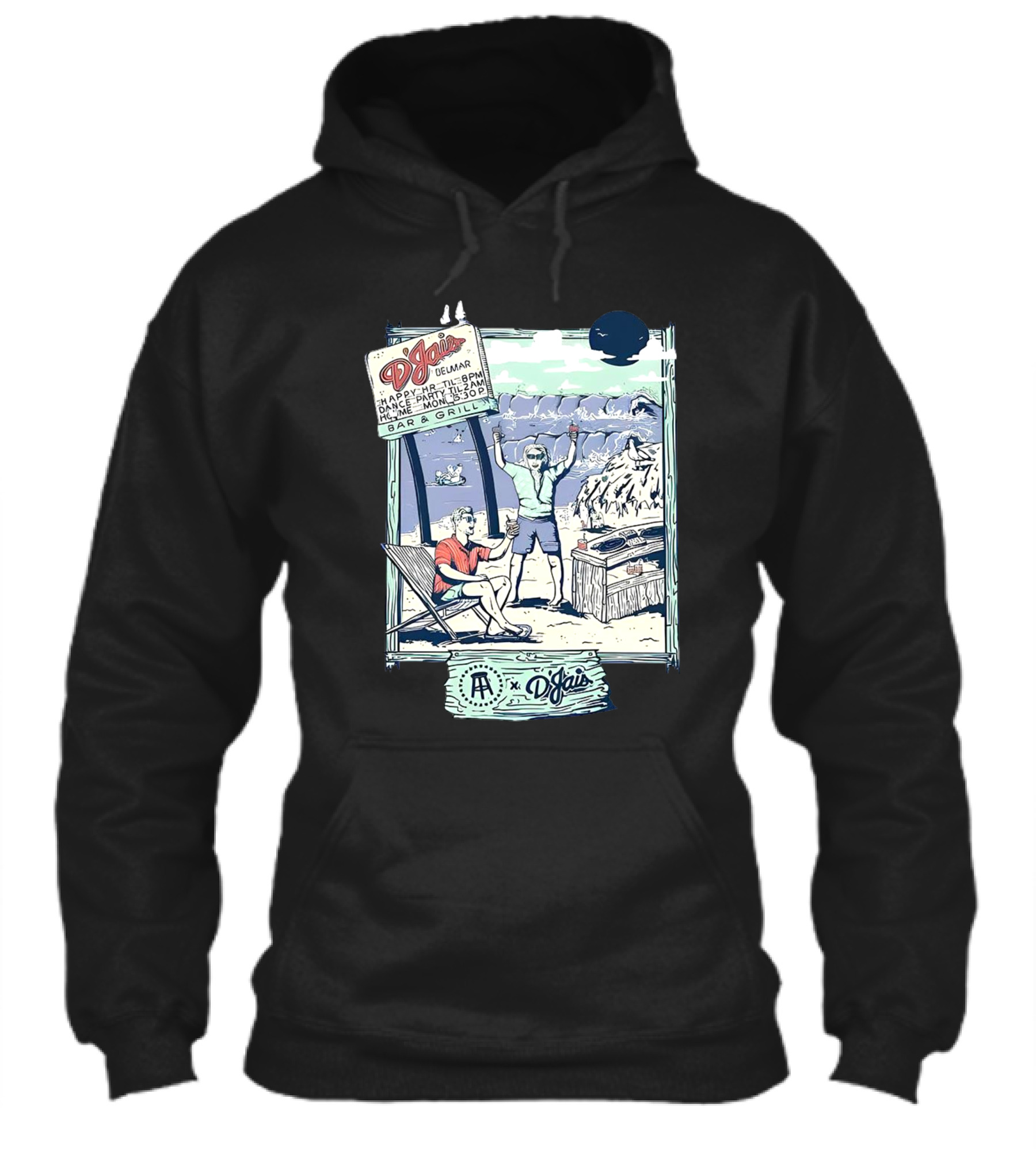 X Djais Delmar Bar And Grill Happy Hour Beach Party Scene Shirt