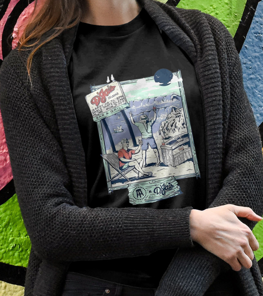 X Djais Delmar Bar And Grill Happy Hour Beach Party Scene Shirt