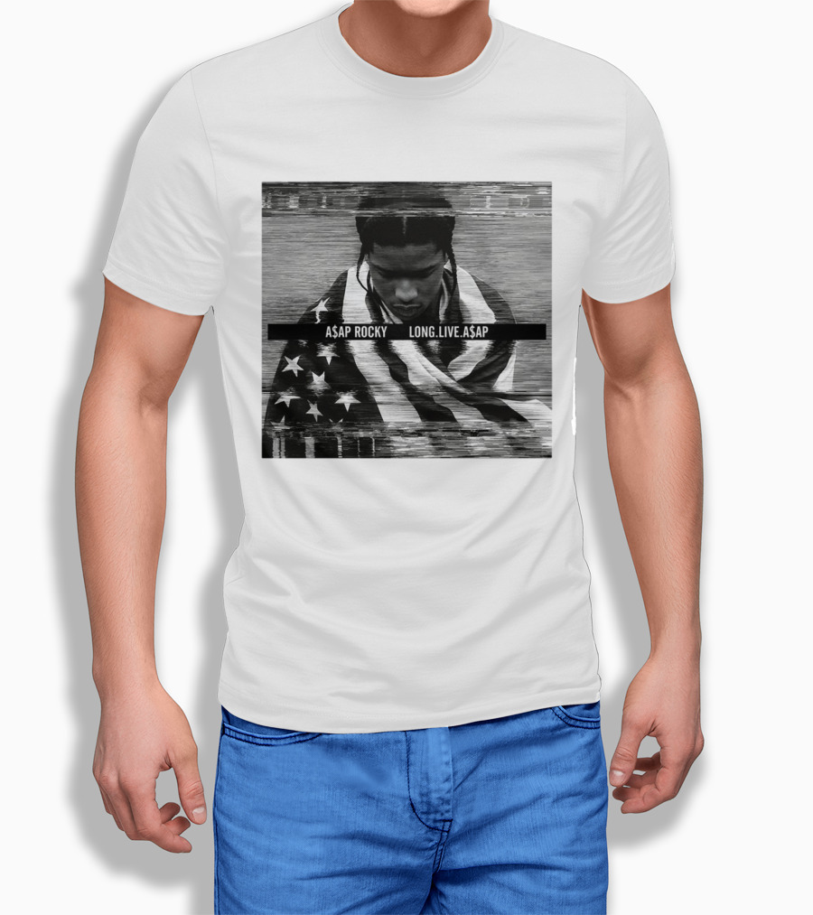 Asap Rocky Wrapped In American Flag Long Live Asap Shirt