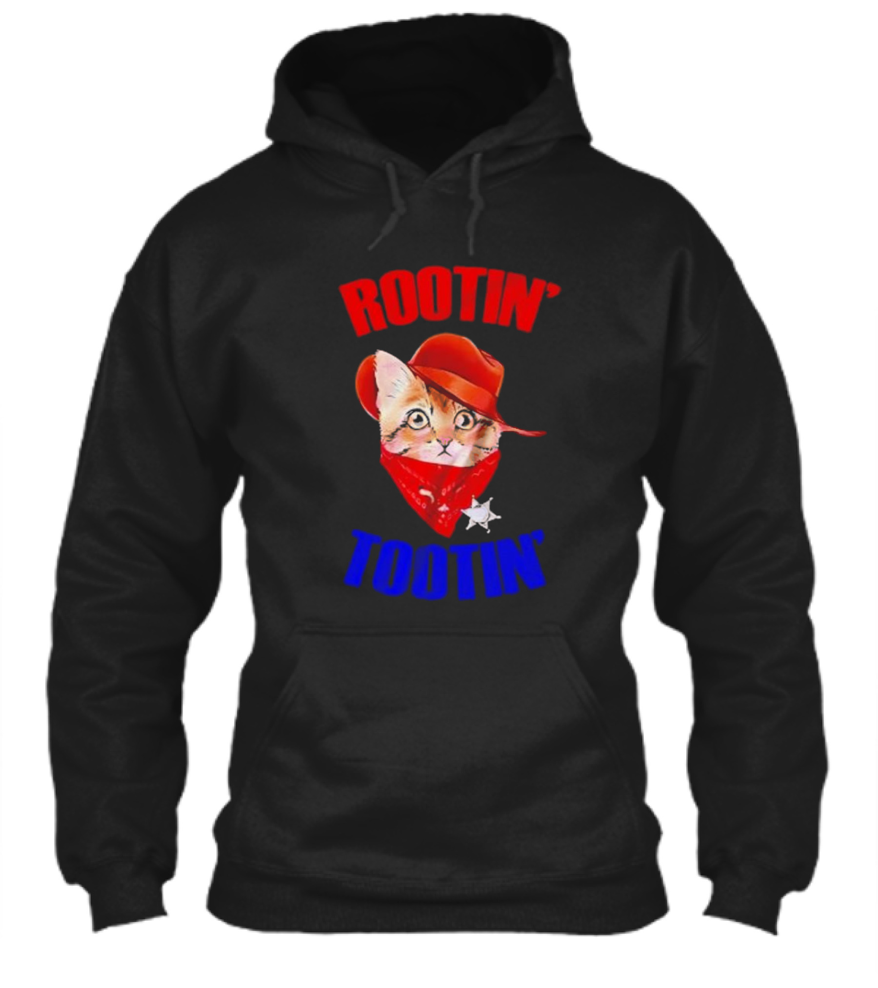 Rootin Tootin Cat Cowboy Vintage Red Hat And Bandana With Sheriff Star Shirt