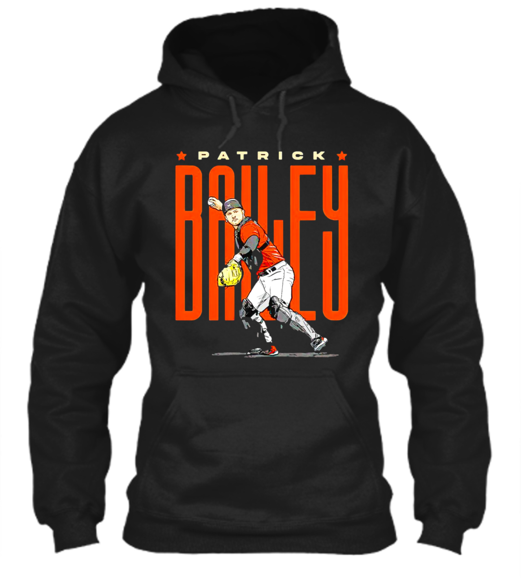 Patrick Bailey Baseball Player Illustration With Orioles Colors Shirt
