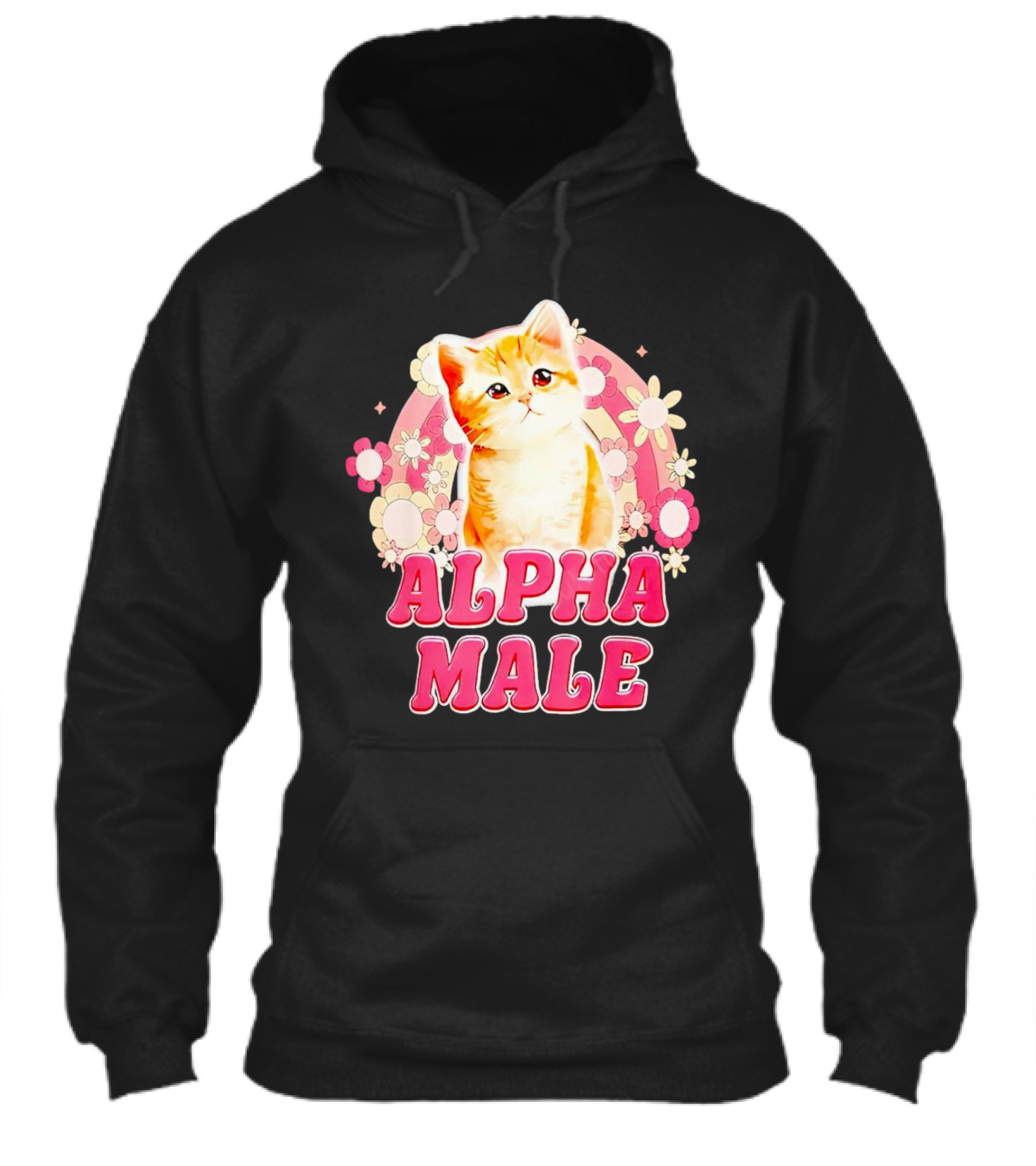 Alpha Male Cat With Floral Background Shirt