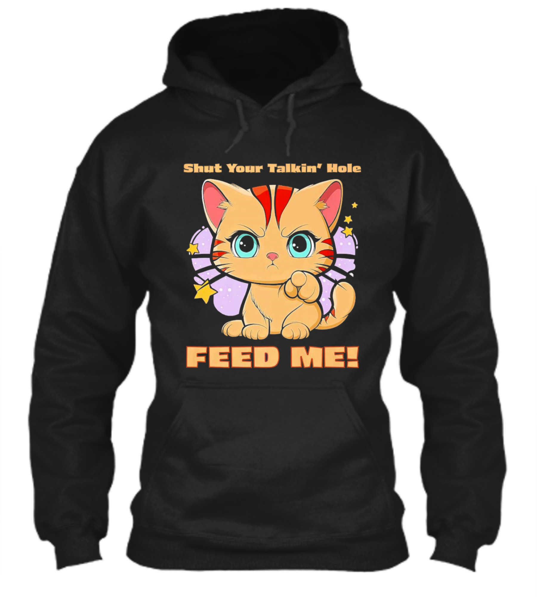 Shut Your Talkin Hole Feed Me Starry Cute Cat Shirt
