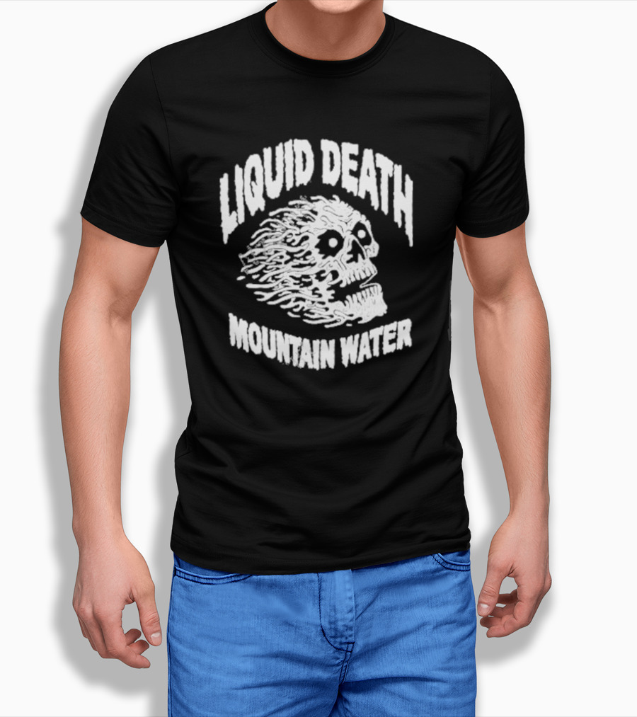 Liquid Death Mountain Water Skull Shirt