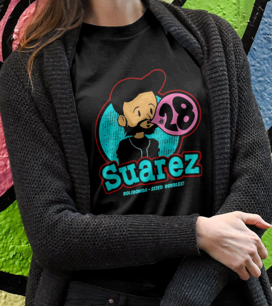 Suarez 28 Bolibomba Sized Bubbles Cartoon Cincinnati Reds Bubblegum Shirt