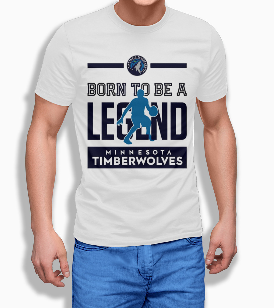 Minnesota Timberwolves Born To Be A Legend With Wolf Logo And Basketball Player Shirt