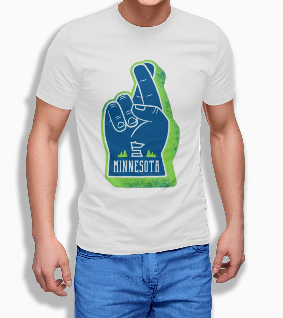 Minnesota Timberwolves Fingers Crossing Foam Hand Shirt
