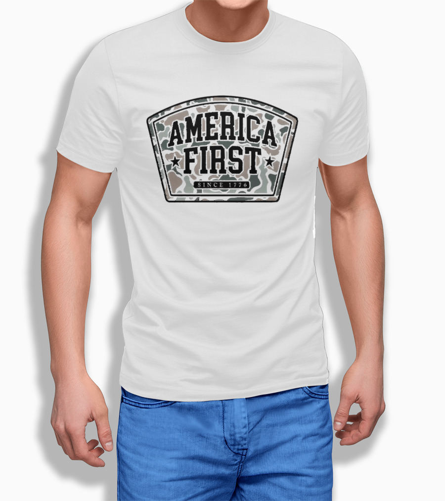 America First Camo Patch Since 1776 Shirt
