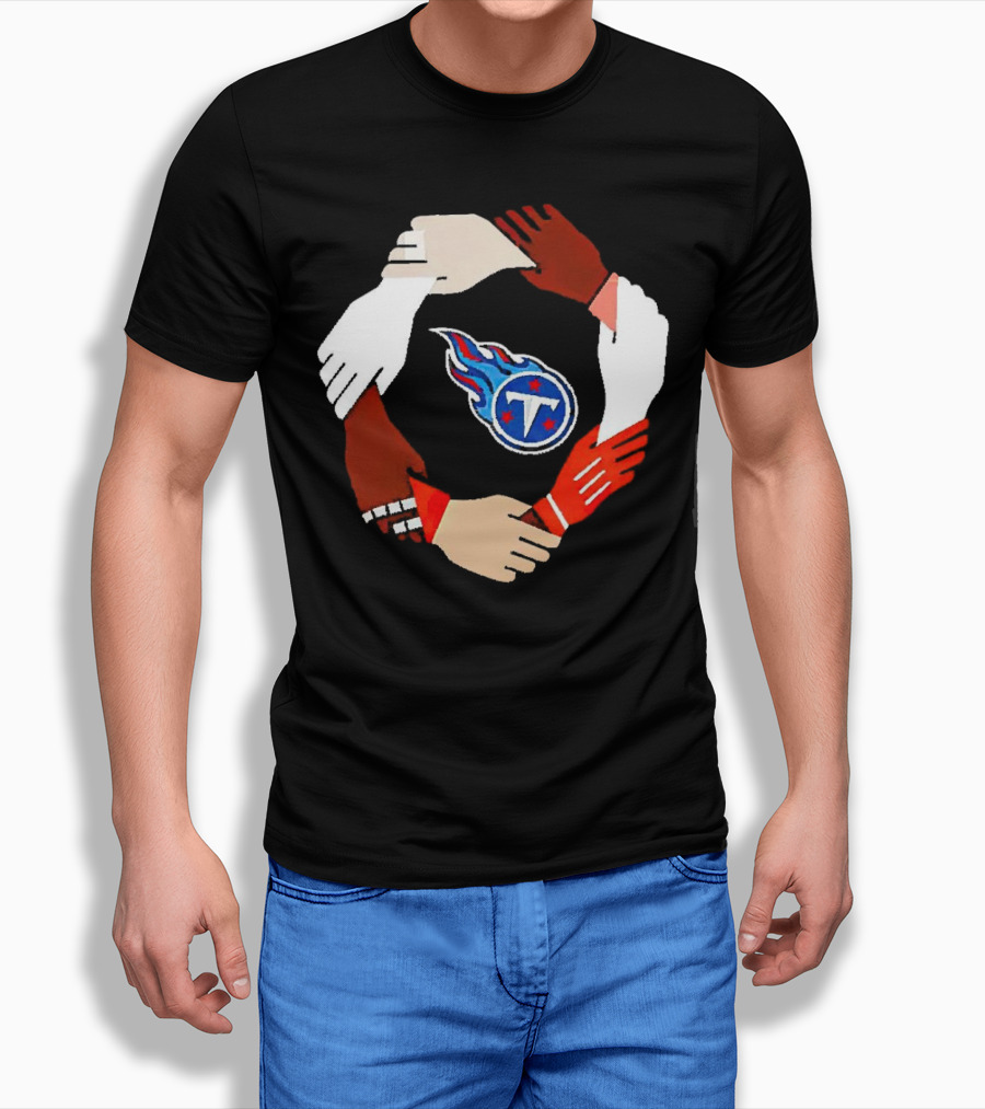 Tennessee Titans Unity Logo Hands Circle Shirt
