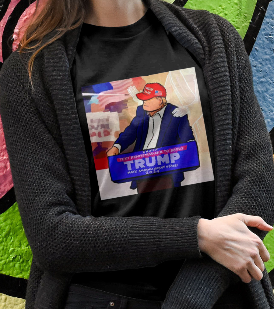 Text Pennsylvania To 88022 Trump Make America Great Again 2024 Maga Hat Speech Shirt