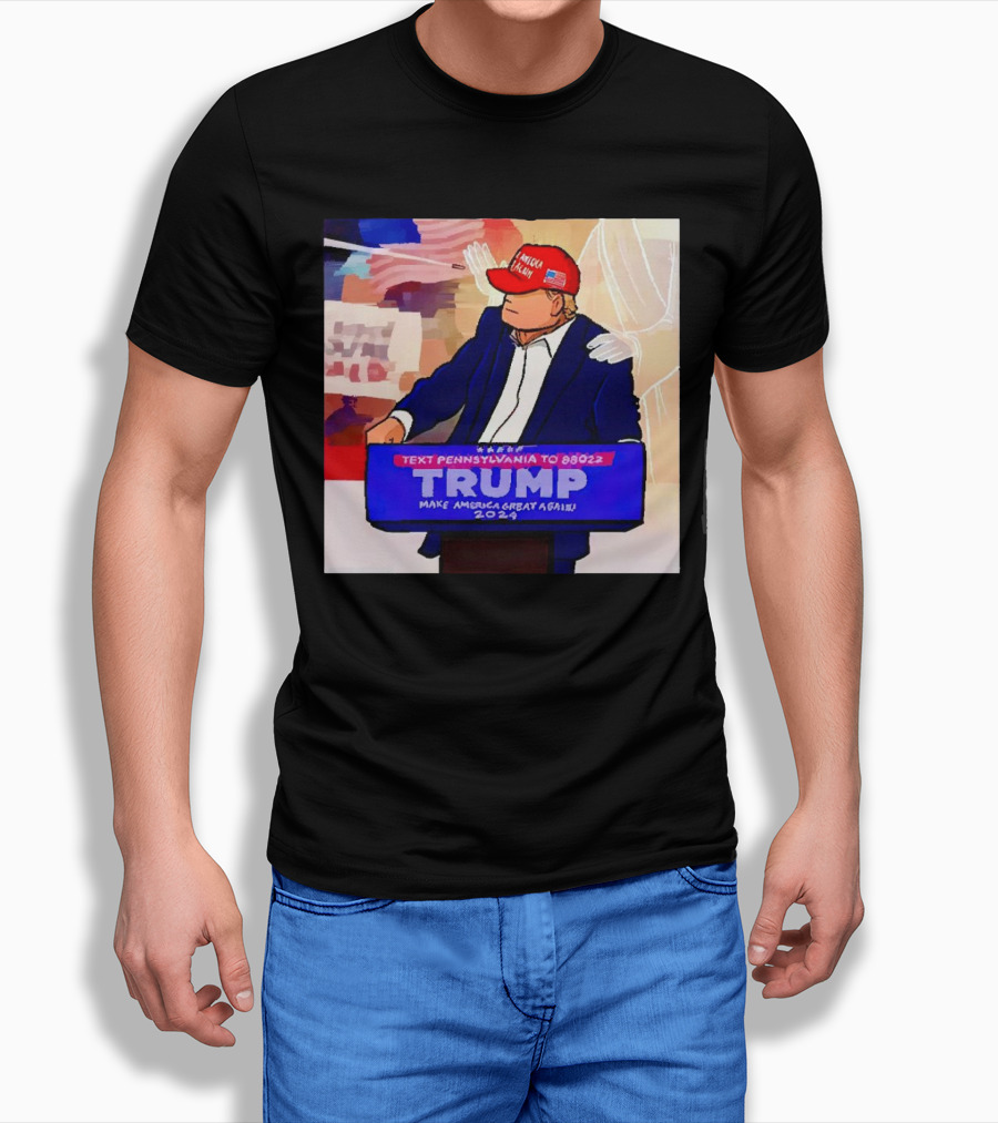 Text Pennsylvania To 88022 Trump Make America Great Again 2024 Maga Hat Speech Shirt