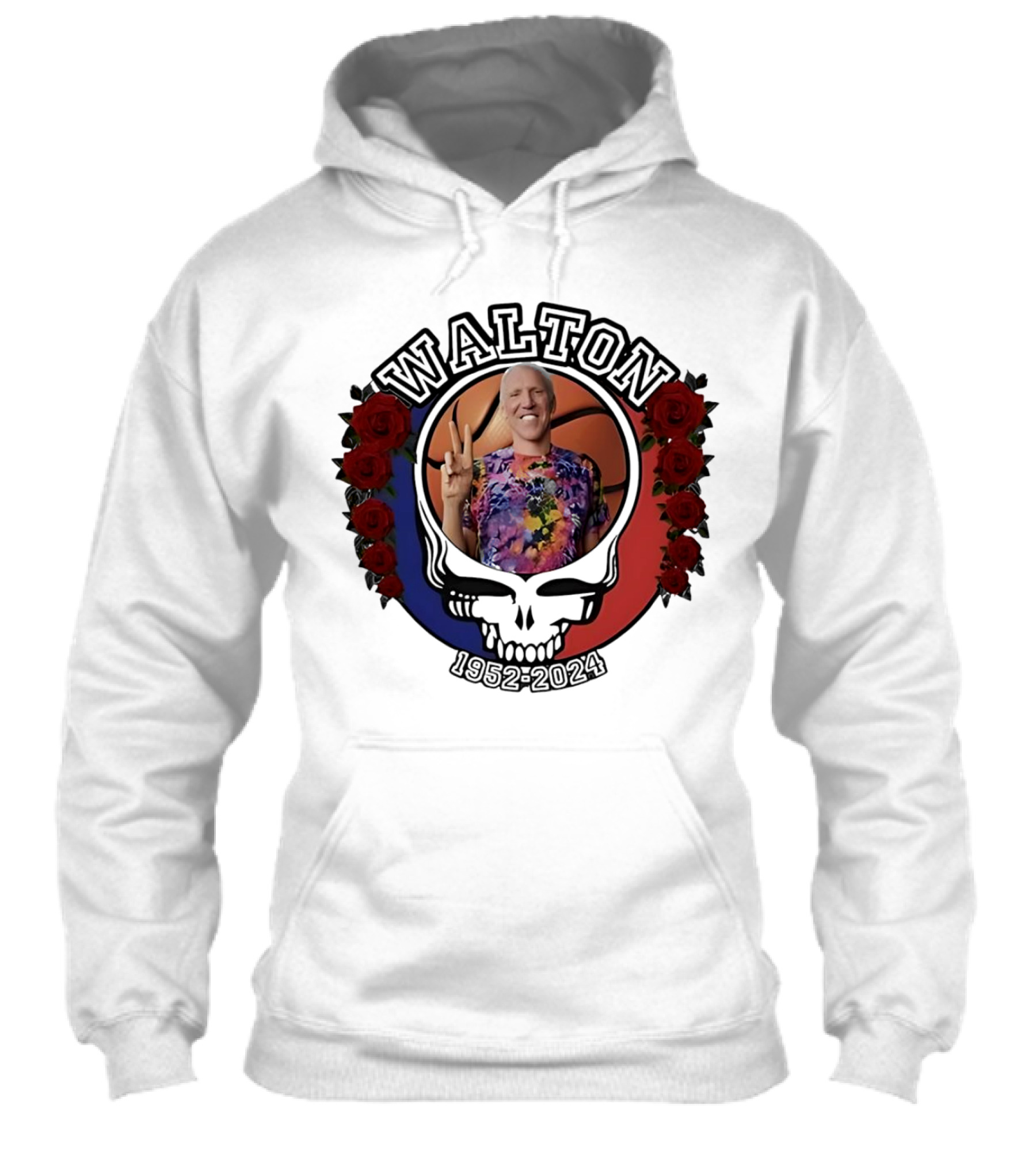 Bill Walton 19522024 Grateful Dead Steal Your Face Roses Basketball Shirt