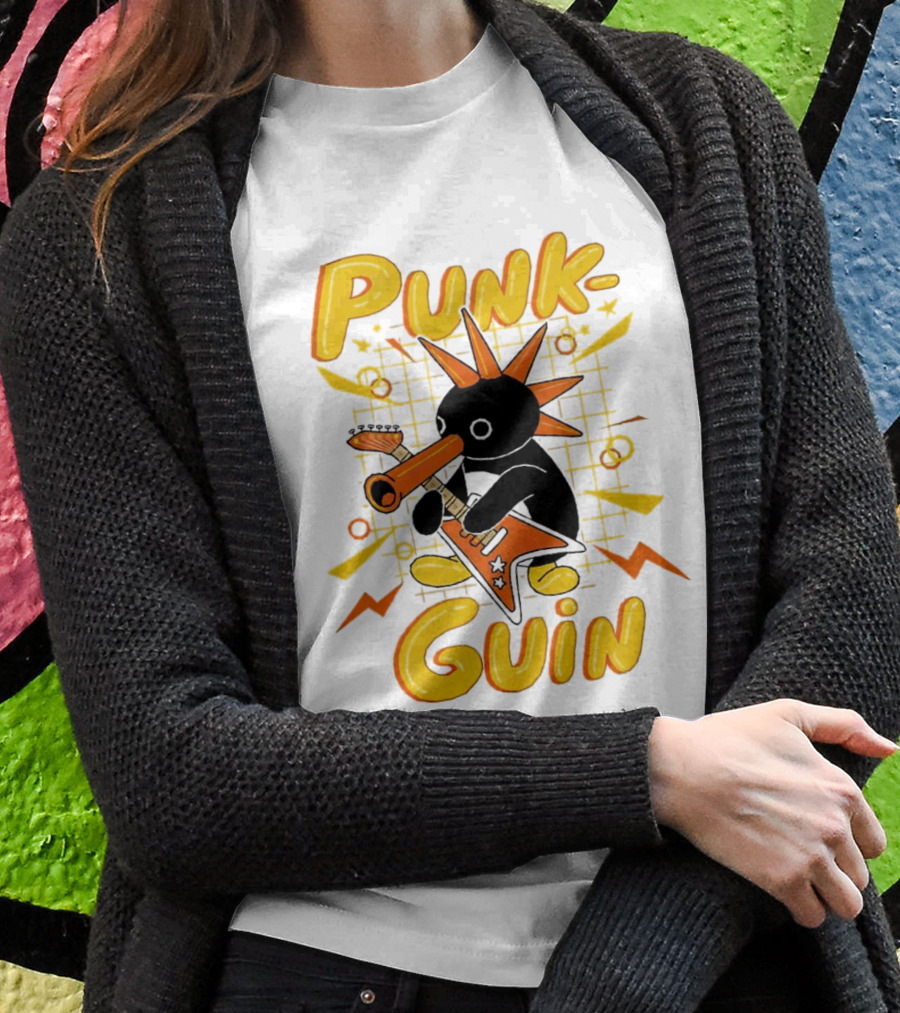 Punkguin Penguins Playing Musical Punk Guin Shirt